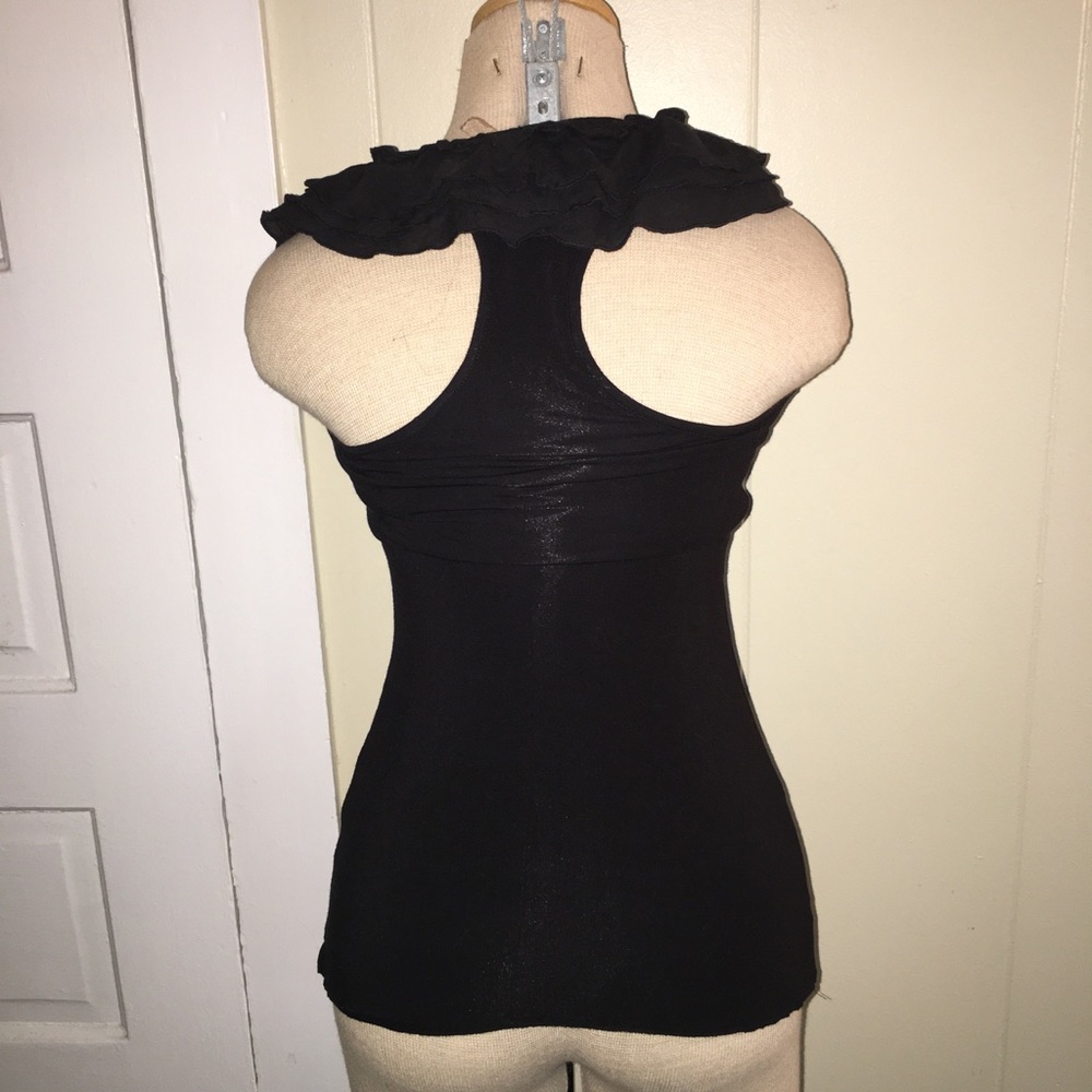 Bailey 44 Black Ruffle Racerback Tank Top XS - Picture 3 of 4